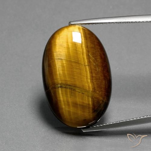 21.02ct Натуральный Коричневый Тигровый глаз, Овал, Непрозрачный