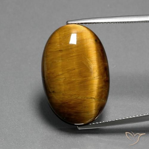 20.82ct Натуральный Теплый коричневый Тигриный Глаз, Овал, Непрозрачный