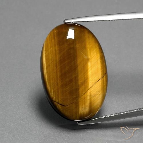 20.73ct Натуральный Теплый коричневый Тигриный Глаз, Овал, Непрозрачный