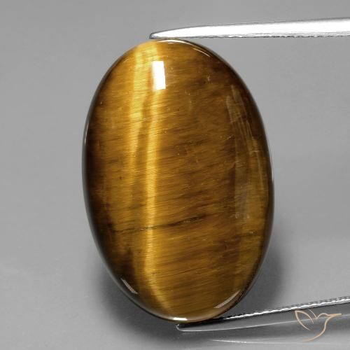 20.28ct Натуральный Теплый коричневый Тигриный Глаз, Овал, Непрозрачный