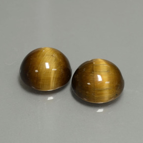  карата, натуральный Золотисто-коричневый Тигровый глаз, Огранка Круг, Непрозрачный