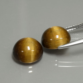  карата, натуральный Золотисто-коричневый Тигровый глаз, Огранка Круг, Непрозрачный