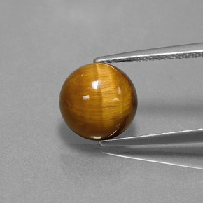 Натуральный коричневый tiger's eye 3,69 карата огранка круг, непрозрачный