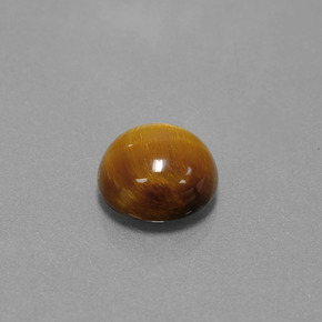 Натуральный коричневый tiger's eye 3,69 карата огранка круг, непрозрачный
