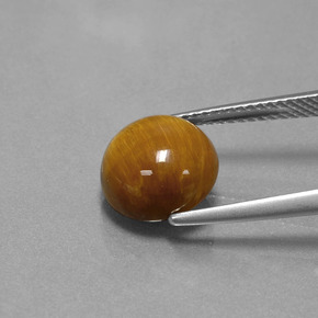 Натуральный коричневый tiger's eye 3,69 карата огранка круг, непрозрачный