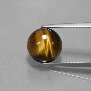 Натуральный коричневый tiger's eye 3,72 карата огранка круг, непрозрачный