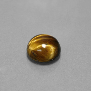 Натуральный коричневый tiger's eye 3,72 карата огранка круг, непрозрачный
