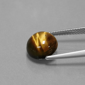 Натуральный коричневый tiger's eye 3,72 карата огранка круг, непрозрачный