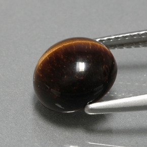 Натуральный коричневый tiger's eye 2,79 карата огранка круг, непрозрачный