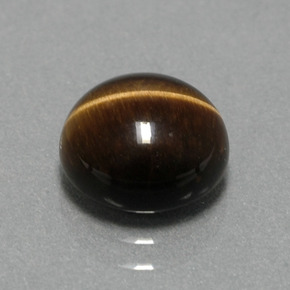 Натуральный коричневый tiger's eye 2,78 карата огранка круг, непрозрачный