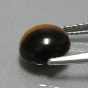 Натуральный коричневый tiger's eye 2,78 карата огранка круг, непрозрачный