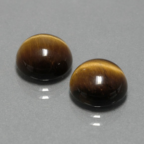  карата, натуральный Золотисто-коричневый Тигровый глаз, Огранка Круг, Непрозрачный
