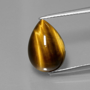Натуральный коричневый tiger's eye 5,05 карата форма груши, непрозрачный