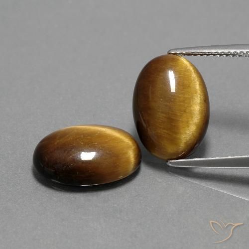 9.00 карата, натуральный Золотисто-коричневый Тигровый глаз, Огранка Овал, Непрозрачный