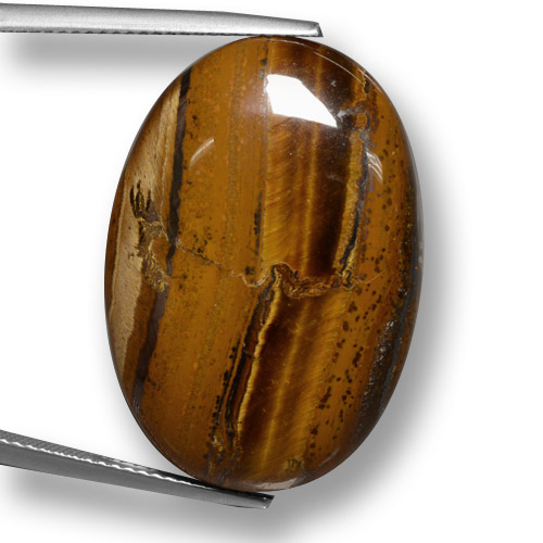 Натуральный коричневый tiger's eye 33,59 карата огранка овал, непрозрачный
