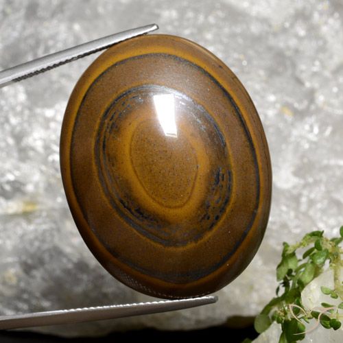 Натуральный коричневый tiger's eye 89,36 карата огранка овал, непрозрачный