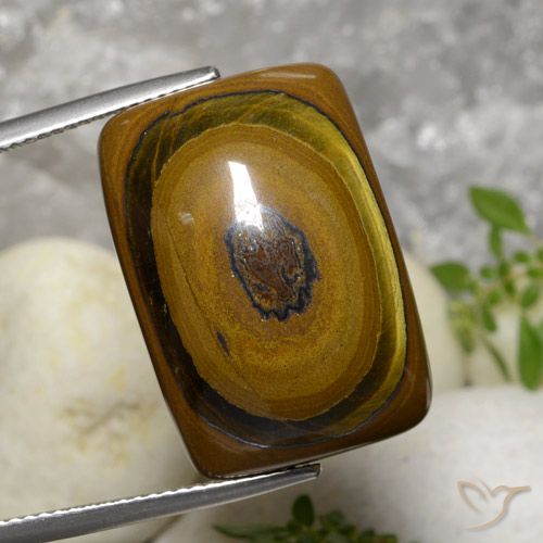 31.07ct Натуральный Коричневый Тигриный Глаз, Подушка, Непрозрачный