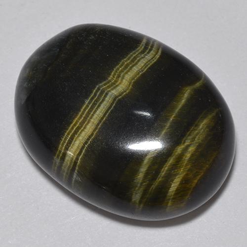 Натуральный многоцветный tiger's eye 19,06 карата огранка овал, непрозрачный