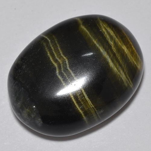 Натуральный многоцветный tiger's eye 19,06 карата огранка овал, непрозрачный