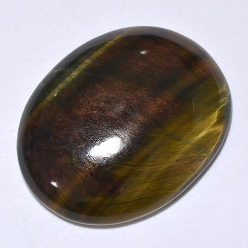 Натуральный многоцветный tiger's eye 24,66 карата огранка овал, непрозрачный