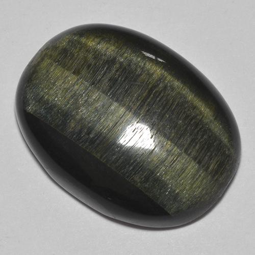 Натуральный многоцветный tiger's eye 30,08 карата огранка овал, непрозрачный