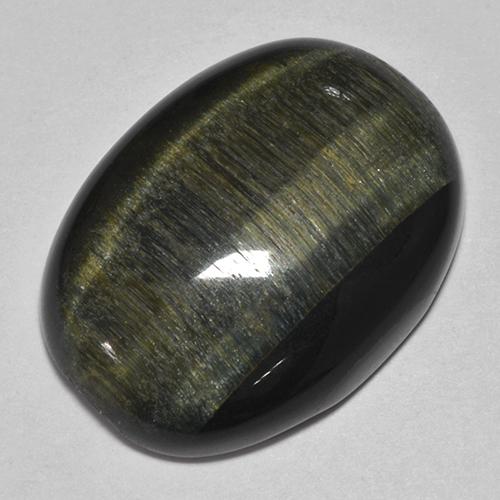Натуральный многоцветный tiger's eye 30,08 карата огранка овал, непрозрачный