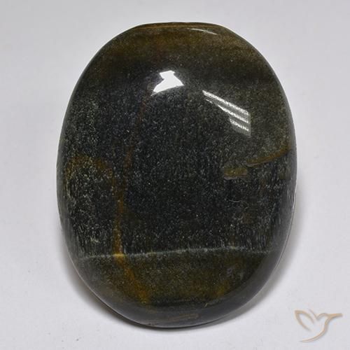 32.04ct Натуральный Золотисто-коричневый Тигриный Глаз, Овал, Непрозрачный
