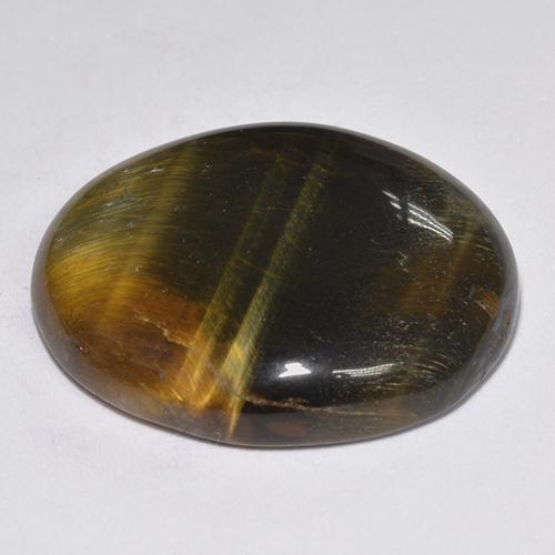 Натуральный многоцветный tiger's eye 14,43 карата огранка овал, непрозрачный