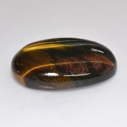 Натуральный многоцветный tiger's eye 18,46 карата огранка овал, непрозрачный