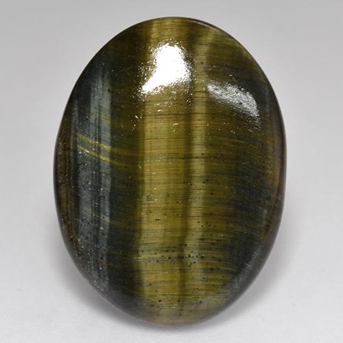 Натуральный многоцветный tiger's eye 18,01 карата огранка овал, непрозрачный