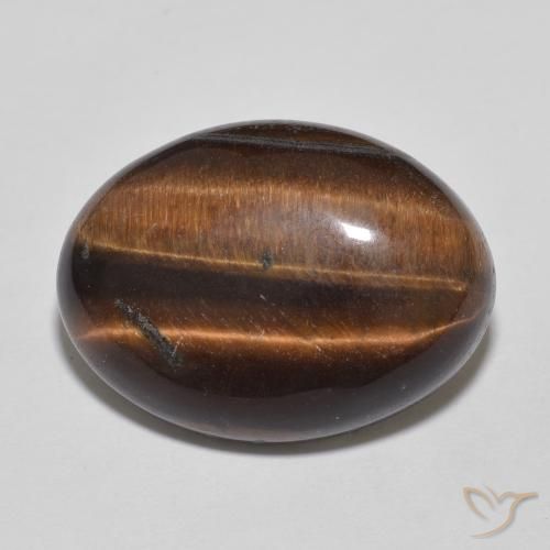 10.54ct Натуральный Medium Dark-Brown Тигриный Глаз, Овал, Непрозрачный