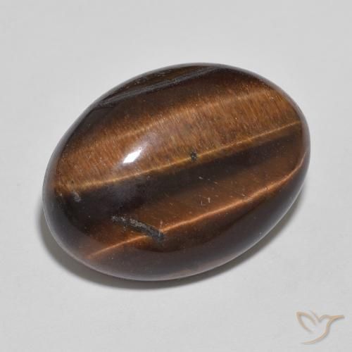 10.54 карата, натуральный Medium Dark-Brown Тигровый глаз, Овал, Непрозрачный