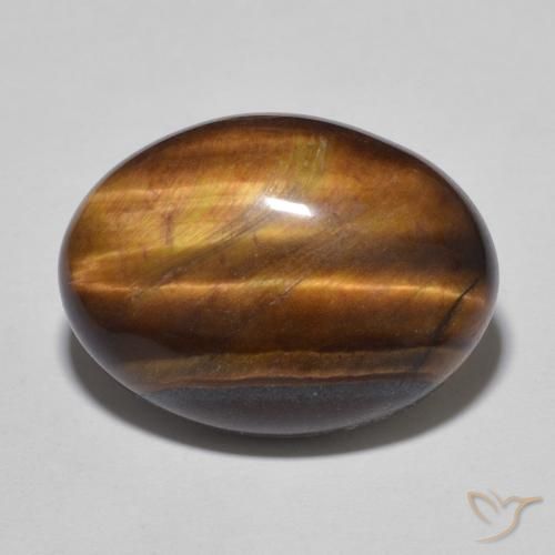 11.69ct Натуральный Medium Dark-Brown Тигриный Глаз, Овал, Непрозрачный