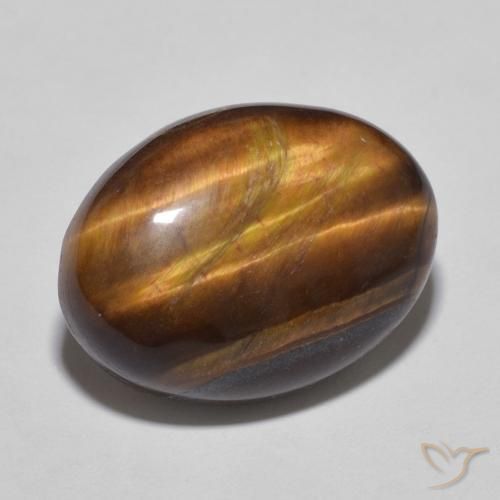 11.69 карата, натуральный Medium Dark-Brown Тигровый глаз, Овал, Непрозрачный