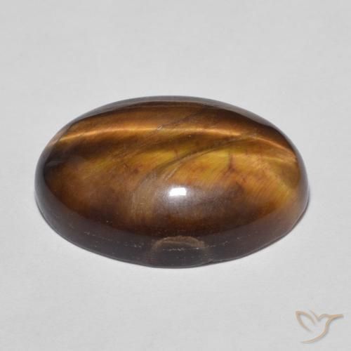 11.69 карата, натуральный Medium Dark-Brown Тигровый глаз, Овал, Непрозрачный