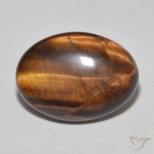 9.77 карата, натуральный Medium Dark-Brown Тигровый глаз, Овал, Непрозрачный