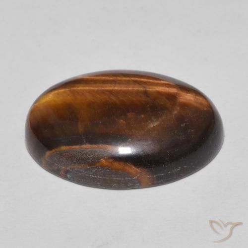9.77 карата, натуральный Medium Dark-Brown Тигровый глаз, Овал, Непрозрачный