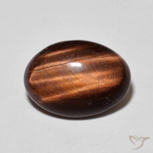 5.15ct Натуральный Красновато-коричневый Тигриный Глаз, Овал, Непрозрачный