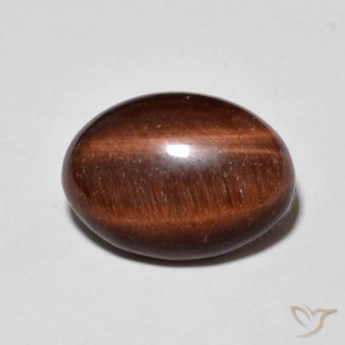 5.31ct Натуральный Medium Dark-Brown Тигриный Глаз, Овал, Непрозрачный