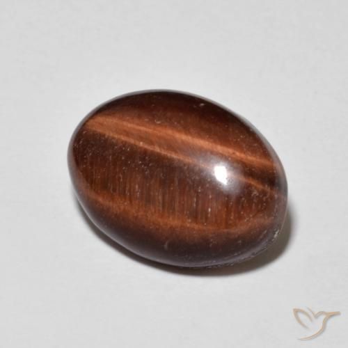 5.31 карата, натуральный Medium Dark-Brown Тигровый глаз, Овал, Непрозрачный