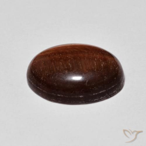 5.31 карата, натуральный Medium Dark-Brown Тигровый глаз, Овал, Непрозрачный