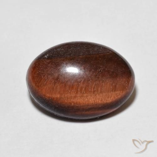 5.64ct Натуральный Medium Dark-Brown Тигриный Глаз, Овал, Непрозрачный