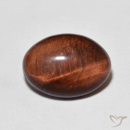 5.38ct Натуральный Medium Dark-Brown Тигриный Глаз, Овал, Непрозрачный