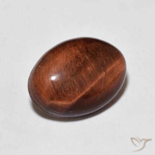 5.38 карата, натуральный Medium Dark-Brown Тигровый глаз, Овал, Непрозрачный