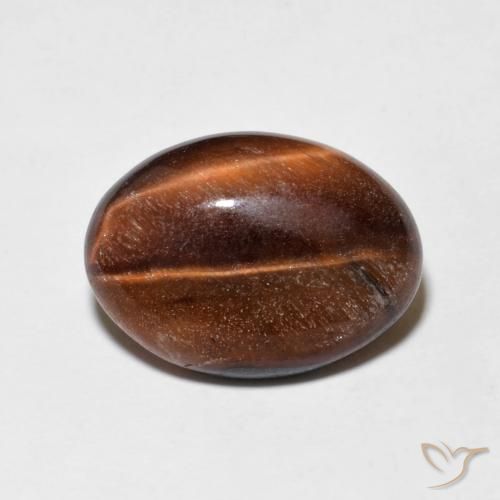 5.19ct Натуральный Medium Dark-Brown Тигриный Глаз, Овал, Непрозрачный