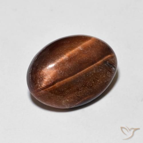 5.19 карата, натуральный Medium Dark-Brown Тигровый глаз, Овал, Непрозрачный