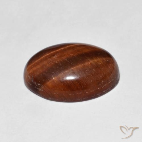 5.38 карата, натуральный Medium Dark-Brown Тигровый глаз, Овал, Непрозрачный