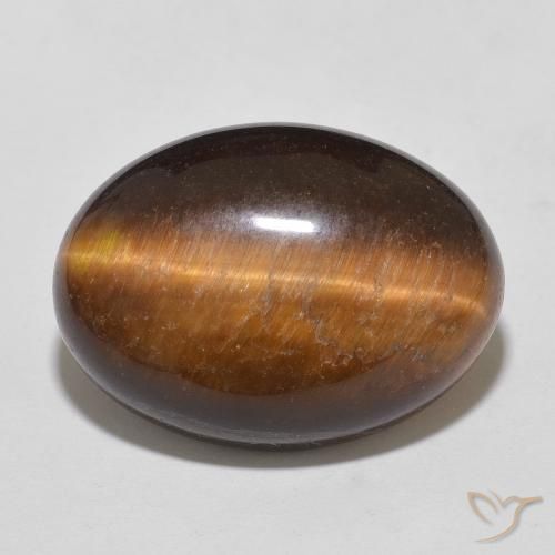 11.10ct Натуральный Коричневый Тигриный Глаз, Овал, Непрозрачный