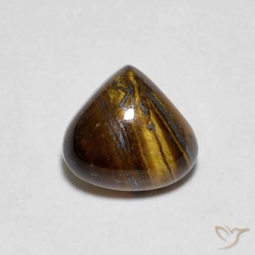 0.87ct Натуральный Теплый коричневый Тигриный Глаз, Форма груши, Непрозрачный