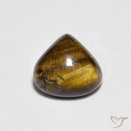 0.84ct Натуральный Золотисто-коричневый Тигриный Глаз, Форма груши, Непрозрачный